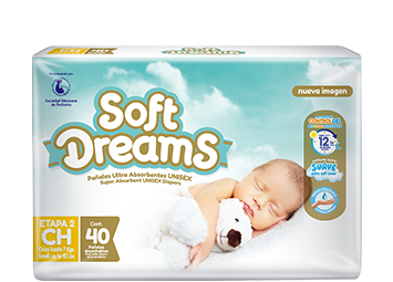 Soft Dreams Pañales para Bebé Etapa 2 Talla Ch 40 Piezas | Club Softys -  Club Hogar